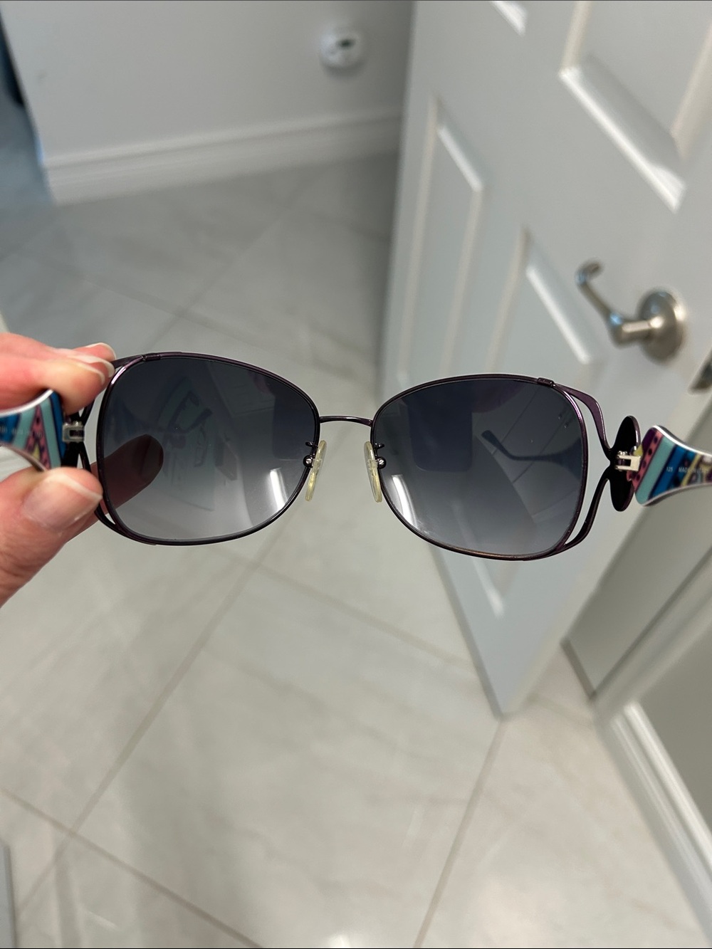 Emilio Pucci Purple Metal Frame Sunglasses - Picture 8 of 11